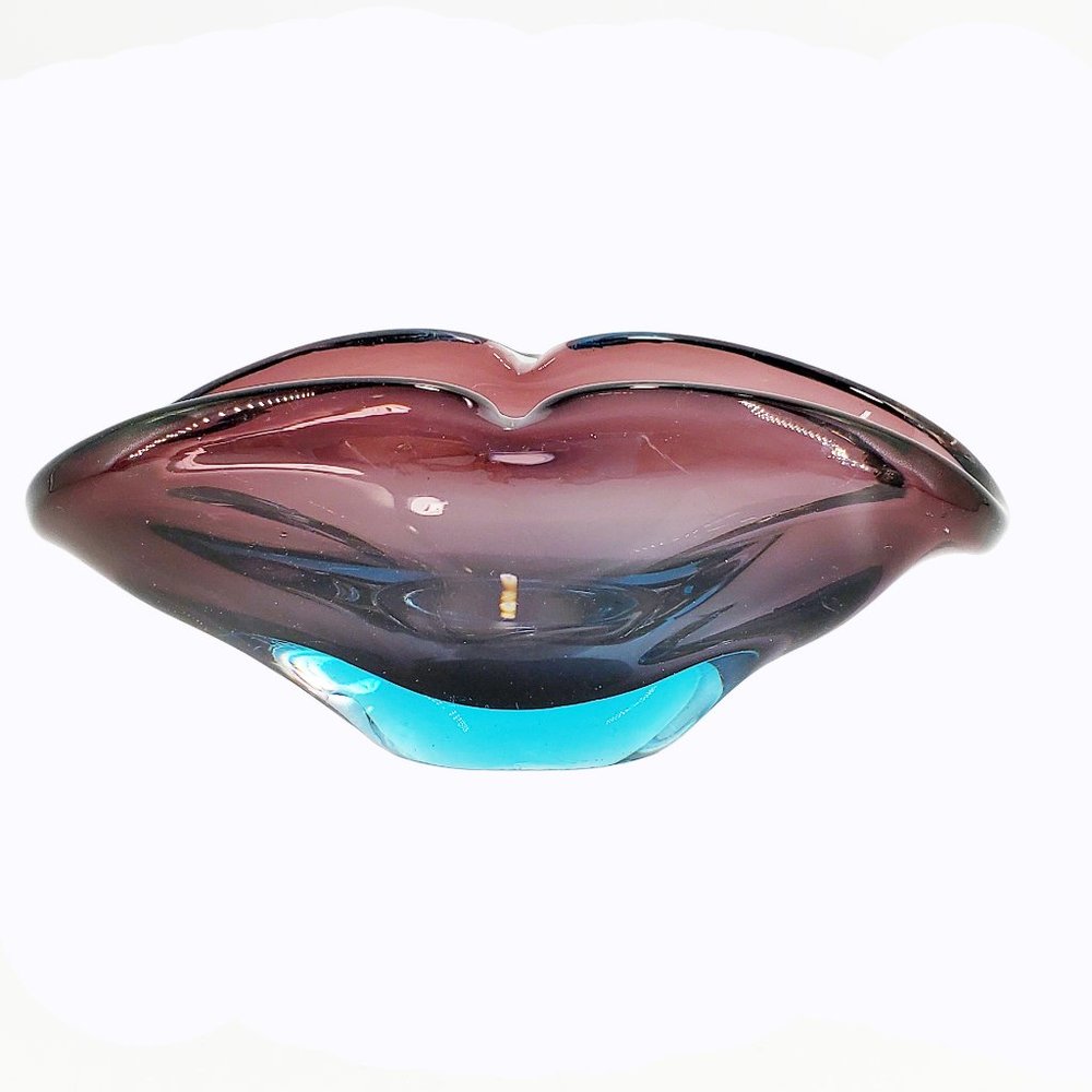 Murano Glass Bowl Ameythyst & Blue Sommerso Small Bowl Mid-Century Modern 1960s - Picture 1 of 7